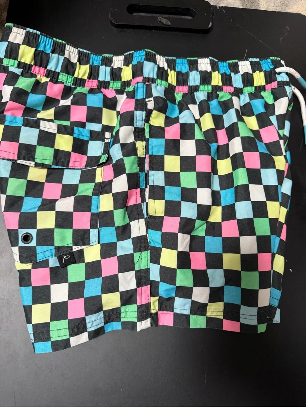 Art Class Multicolor Checkerboard Swim Trunks